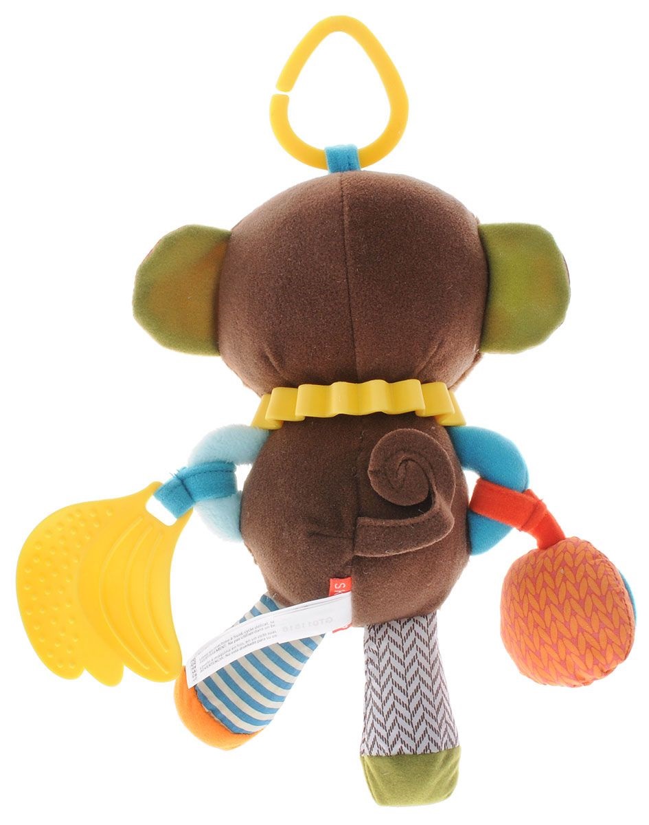 Развивающая игрушка-подвеска Обезьяна с прорезывателем и погремушкой  